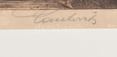 Paulovits Pál (1892-1975): Nürnberg, színezett rézkarc, papír, jelzett, kissé foltos, jelzett, paszp...