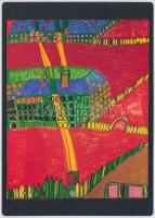 1974 Blood Garden 1962-1963 - Houses with yellow smoke. Gruener Janura AG 564. s: Hundertwasser - MODERN