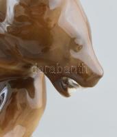 Zsolnay birkózó medvék. Kézzel festett, jelzett (Markup Béla), hibátlan, m: 31 cm