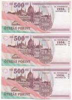 2006. 500Ft (3x) "A forradalom 50. évfordulója 1956. október 23. "EC" T:II-III Adamo ...