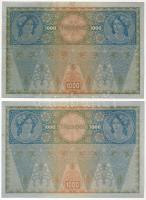Ausztria 1919. (1902.) 1000K II. kiadás, hátlap rajzos, piros vízszintes "DEUTSCHÖSTERREICH&quo...