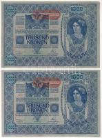 Ausztria 1919. (1902.) 1000K II. kiadás, hátlap rajzos, piros vízszintes "DEUTSCHÖSTERREICH&quo...