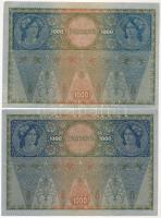 Ausztria 1919. (1902.) 1000K II. kiadás, hátlap rajzos, piros vízszintes "DEUTSCHÖSTERREICH&quo...