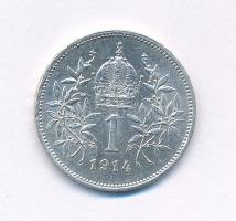 Ausztria 1914. 1K Ag "Ferenc József" T:1- 
Austria 1914. 1 Corona Ag "Franz Joseph&q...
