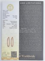 Arany (Au) 14K rosegold karikafülbevaló-pár gyémántokkal kirakva, 1,3 ct, d: 2,5 cm, bruttó: 6,04 g