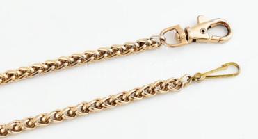 Arany színű óralánc, kopásokkal, h: 84 cm