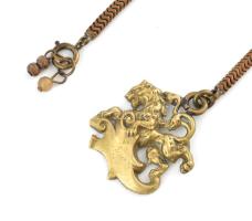 Oroszlános óralánc, kopott, h: 63 cmcm