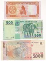Türkmenisztán 1993. 1M + Románia 1998. 5000L + Tanzánia 2003. 500Sh + Uganda 2007. 1000Sh + Zimbabwe...