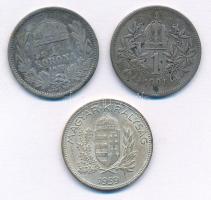 1893KB 1K Ag "Ferenc József" + 1939. 1P Ag + Ausztria 1901. 1K Ag "Ferenc József"...