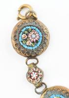 Murano mikromozaik karkötő, antik, kopásokkal, h: 16 cm