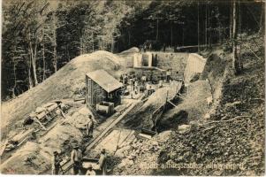 Hidegszamos, Somesu Rece (Kolozsvár mellett / near Cluj); Hidegszamosi villanytelep, erőmű, munkások. Ferencz és Társa fényképészektől / electric power plant, power station, workers (apró lyuk / tiny pinhole)