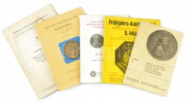 5xklf árverési katalógus tétel, közte Heinrich Winter, Münzgalerie C. Mohr, Gerhard Hirsch, Galerie ...