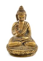 Réz buddha figura, m: 7 cm