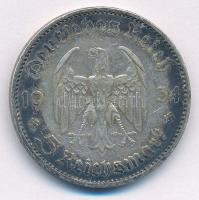 Német Harmadik Birodalom 1934A 5M Ag "Garnisonkirche" T:2- patina German Third Reich 1934A...