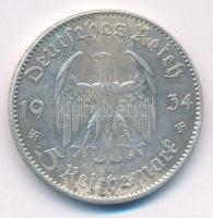 Német Harmadik Birodalom 1934J 5M Ag "Garnisonkirche" T:2- patina, anyaghiba German Third ...