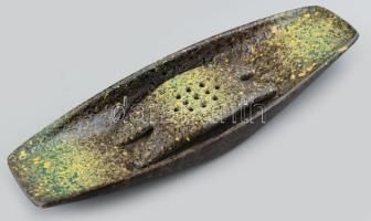 Kornfeld János: Ikebana, mázas kerámia, jelzett, hibátlan, h: 33,5 cm