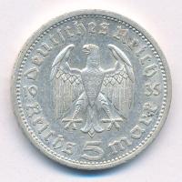 Német Harmadik Birodalom 1935A 5M Ag "Paul von Hindenburg" T:2 German Third Reich 1935A 5 ...