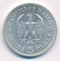 Német Harmadik Birodalom 1935A 5M Ag "Paul von Hindenburg" T:2 German Third Reich 1935A 5 ...
