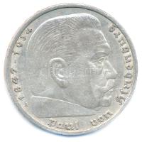 Német Harmadik Birodalom 1935A 5M Ag "Paul von Hindenburg" T:2,2- patina German Third Reich 1935A 5 Reichsmark Ag "Paul von Hindenburg" C:XF,VF patina Krause KM#86