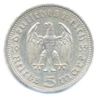 Német Harmadik Birodalom 1935A 5M Ag "Paul von Hindenburg" T:2,2- patina German Third Reic...