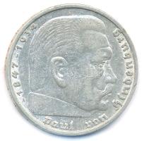 Német Harmadik Birodalom 1935A 5M Ag "Paul von Hindenburg" T:2,2- patina German Third Reic...