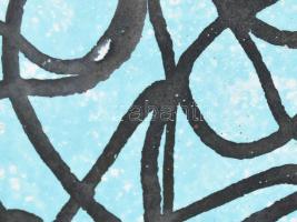 Szendrői jelzéssel: Türkizes tál, kerámia, hibátlan, d: 29 cm