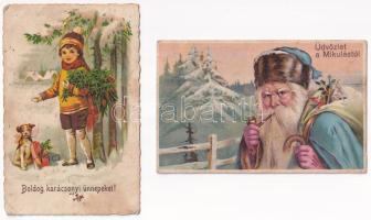 12 db RÉGI ünnepi üdvözlő és motívum képeslap / 12 pre-1945 holiday greeting and motive postcards