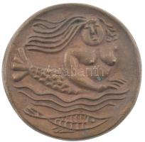 DN Sellő egyoldalas bronz emlékérem (95mm) T:2 kis patina