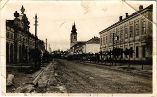 1944 Szenttamás, Bácsszenttamás, Srbobran; Fő utca, templom / main street, church (fa)