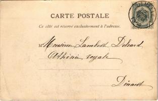 1902 Art Nouveau lady. Floral, litho (Rb)