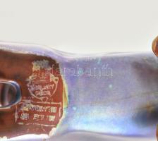 Zsolnay: Kutya macska barátság. Eozinmázas porcelánfajansz, jelzett, 1930-40 körül, minimális lepatt...