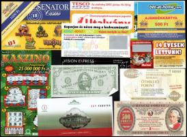 43db-os kupon, sorsjegy, utalvány, szükségpénz tétel, közte Fundamenta Lakáskassza, Sodexo, Valutala...