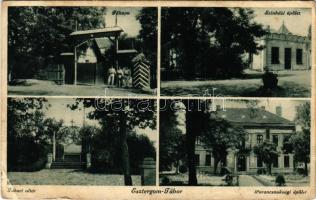 1937 Esztergom-Tábor, Főkapu, Színházi épület, Tábori oltár, Parancsnoksági épület, katonák (EK)