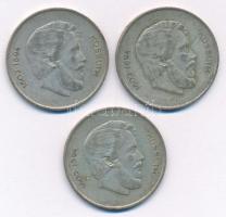 1947. 5Ft Ag "Kossuth" (3x) T:2- patina Adamo F8.1