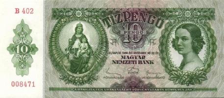 1936. 10P (5x) egymás utáni sorszámokkal T:I(többség), II+(1 darab) egyiken festékfolt