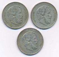 1947. 5Ft Ag "Kossuth" (3x) T:2- patina Adamo F8.1