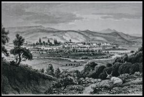 1857 Kassa látképe, metszetről készült fotómásolat, 1 db mai nagyítás a néhai Lapkiadó Vállalat központi fotólaborjának archívumából, 10x15 cm
