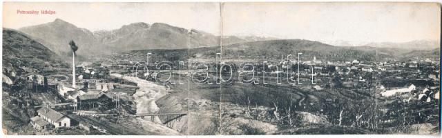 1911 Petrozsény, Petrosani; bánya. 2 részes kinyitható panorámalap / mine, factory. 2-tiled folding panoramacard (EK)