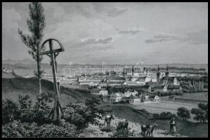1857 Nagyvárad látképe, metszetről készült fotómásolat, 1 db mai nagyítás a néhai Lapkiadó Vállalat központi fotólaborjának archívumából, 10x15 cm