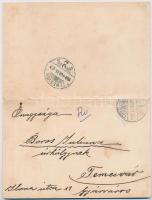 1903 Orsova. Két részes kinyitható panorámalap / 2-tiled folding panoramacard (hajtásnál lyuk / hole...