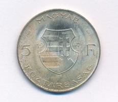 1947. 5Ft Ag "Kossuth" T:1- patina Adamo F8.1