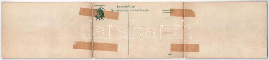 Tátra, Magas-Tátra, Vysoké Tatry; Strbské pleso / Csorba-tó. 3-részes kihajtható panorámalap, Franz ...