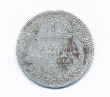 1870GYF 20kr Ag "Ferenc József / Váltó pénz" (2,37g) T:3- patina, karc Hungary 1870GYF 20 ...