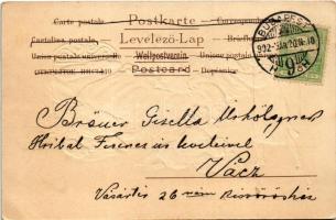 1902 Boys' pillow fight. Emb. litho (lyuk / pinhole)