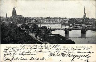 1899 (Vorläufer) Frankfurt am Main, Total-Ansicht / general view, bridge (EK)