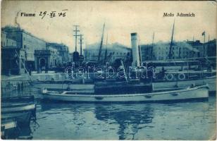 1906 Fiume, Rijeka; Molo Adamich / kikötő, gőzhajó / port, steamship (EK)