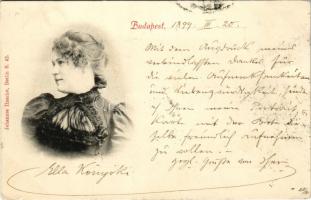 1899 (Vorläufer) Könyöki Ella, Budapest. Johannes Haecke kiadása (apró szakadás / tiny tear)
