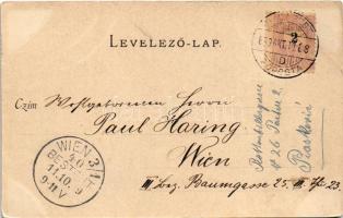 1899 (Vorläufer) Budapest VII. Baross szobor, Keleti pályaudvar, vasútállomás. Divald Károly 48. sz....