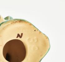 Hummel harmonikás angyalka. Kézzel festett, mázas kerámia. Jelzett, hibátlan 5 cm