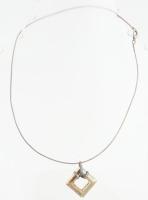 Ezüst (Ag) nyaklánc négyszög alakú medállal, jelzett 8 g